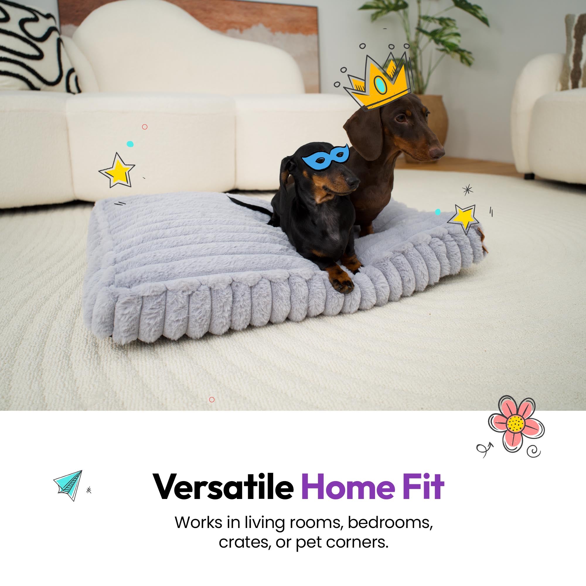 Tapis de couchage en velours côtelé duveteux