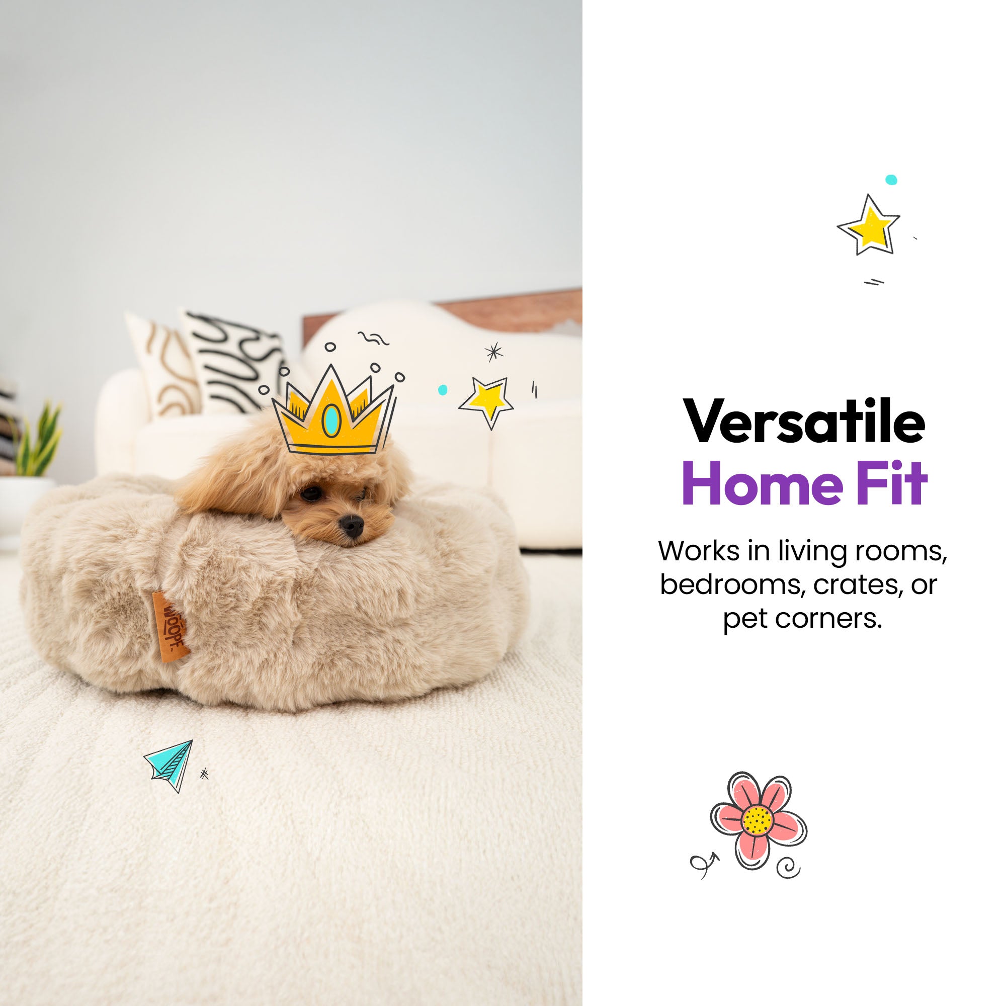 Flauschige Kurven Offenes Rechteckbett