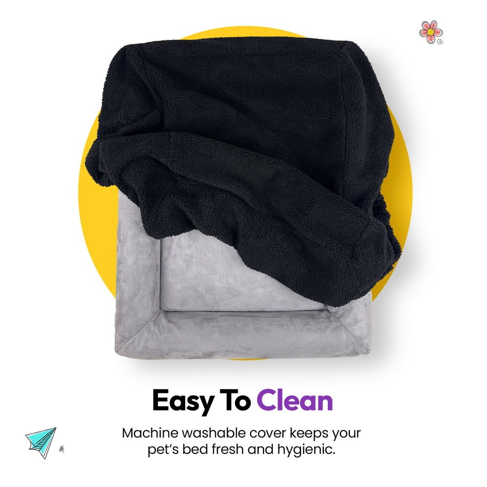 SNÜZ Bed Slip-On Cover Fleece, Black