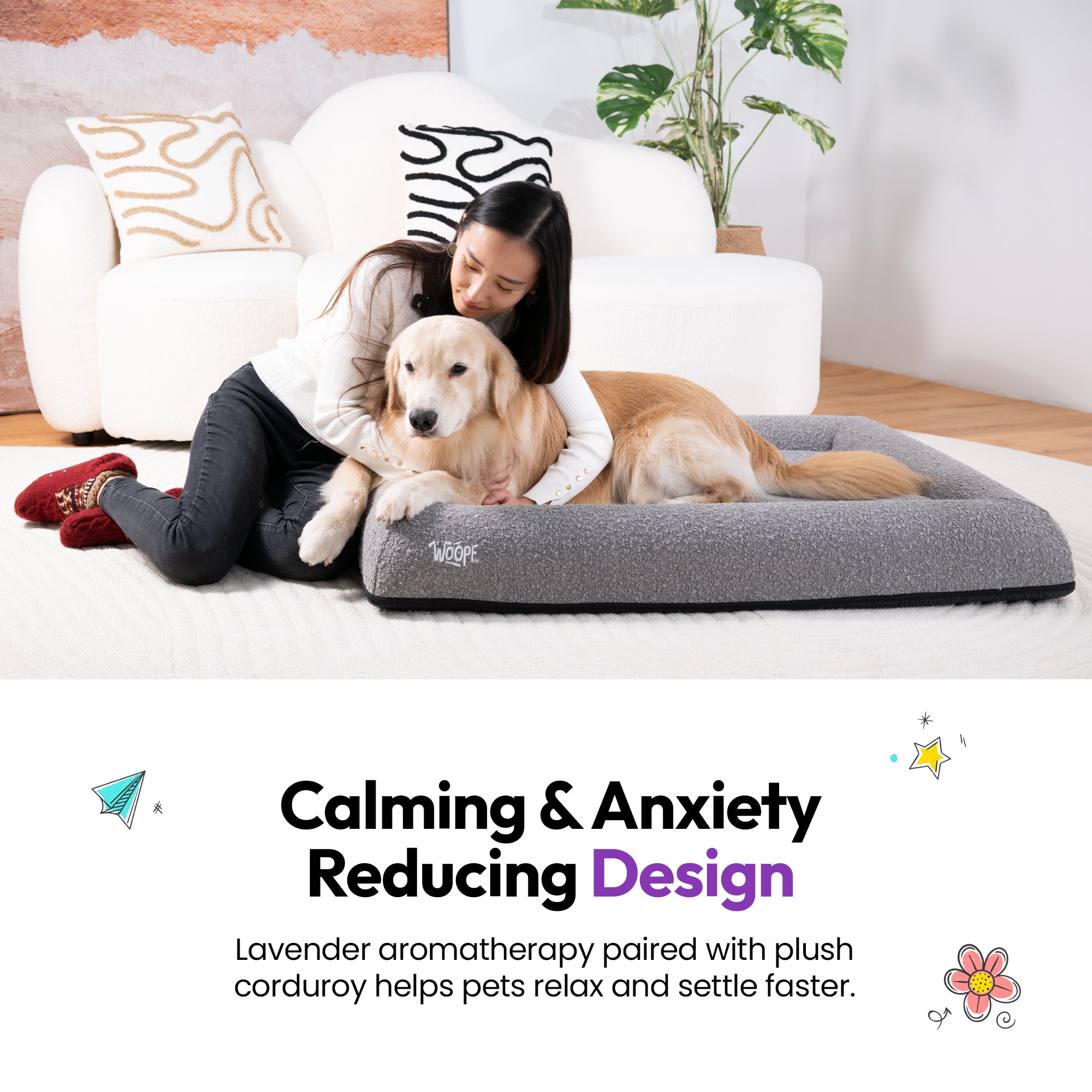 Cama ortopédica infusionada con lavanda