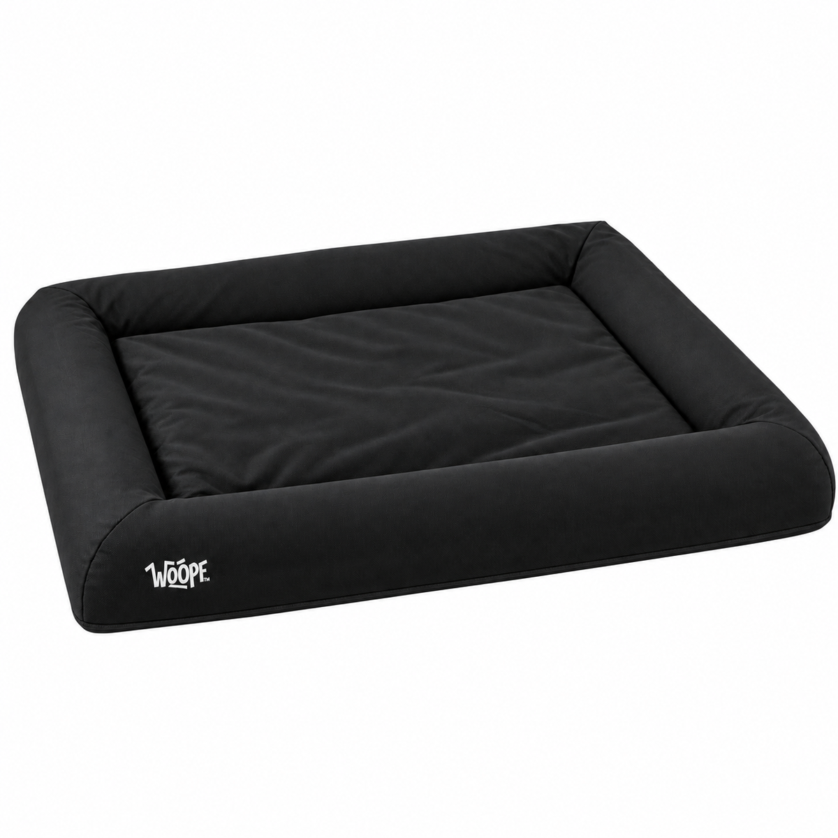 Black | SNÜZ Bed Cover (Dig-Proof & Waterproof): Render of the Black cover on the bed, showing the smooth weave and the WOOPF label