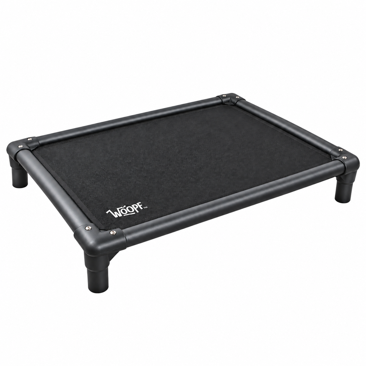 Black | Chew-Proof Dog Hammock: Render of the Black hammock, showing the steel frame and the fabric panel