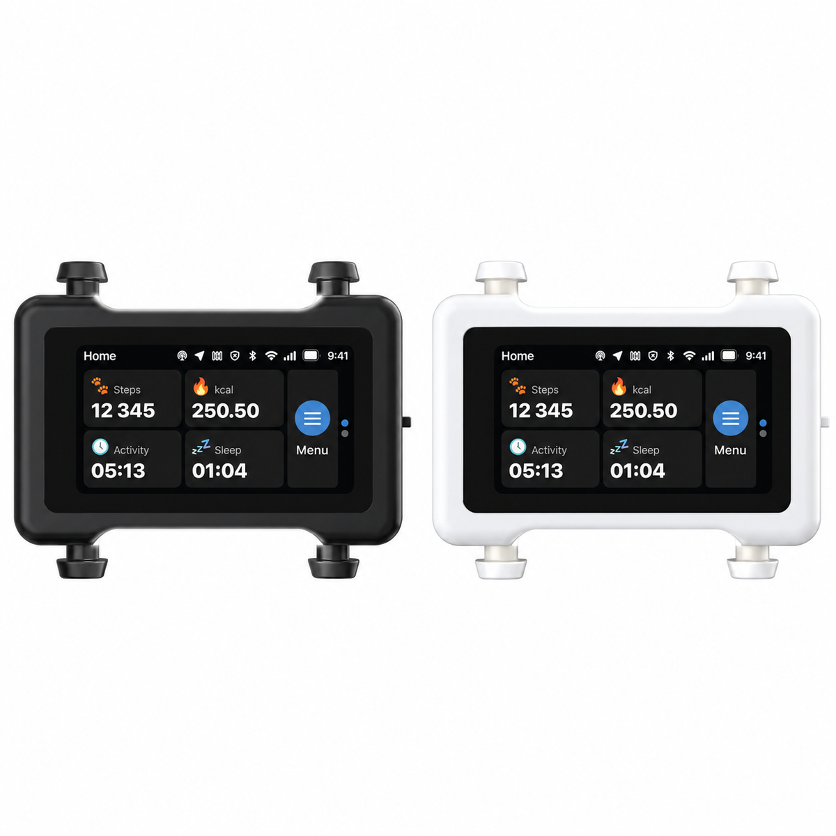 All | Two Trackers Bundle: A Black / Gold and a White / Gold tracker side by side on a white background