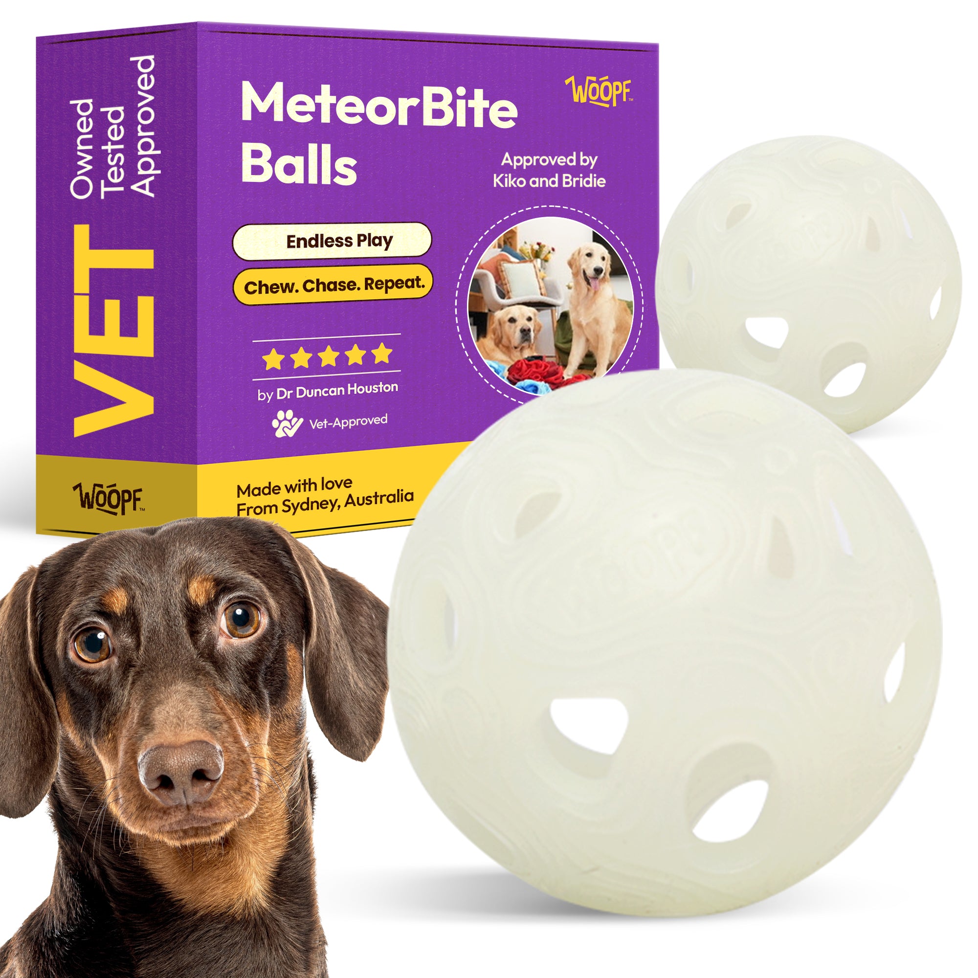 MeteorBite Glow Dog Chew Toy – Durable, Bouncy, Glow-in-the-Dark Ball for Dogs