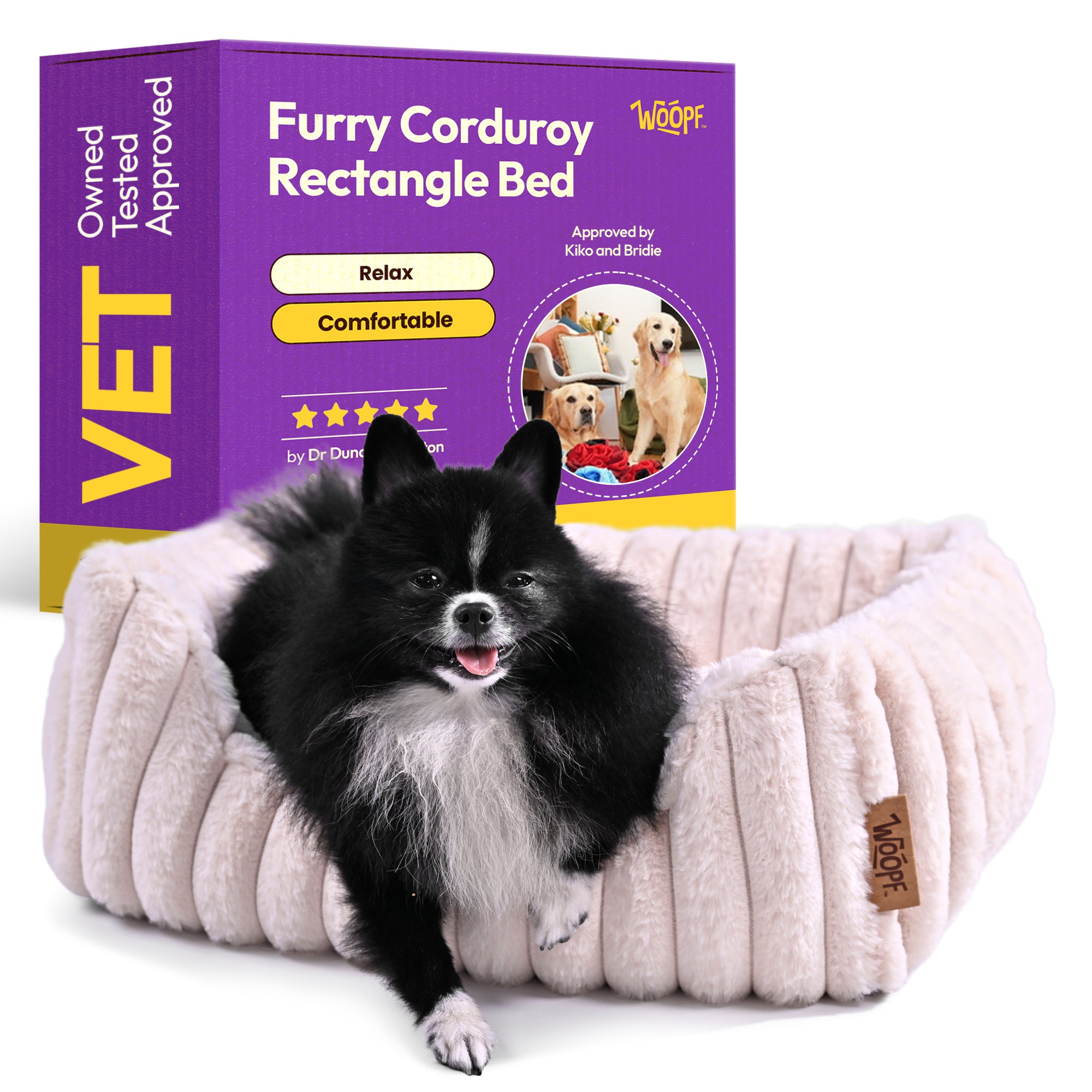 Furry Corduroy Rectangle Bed