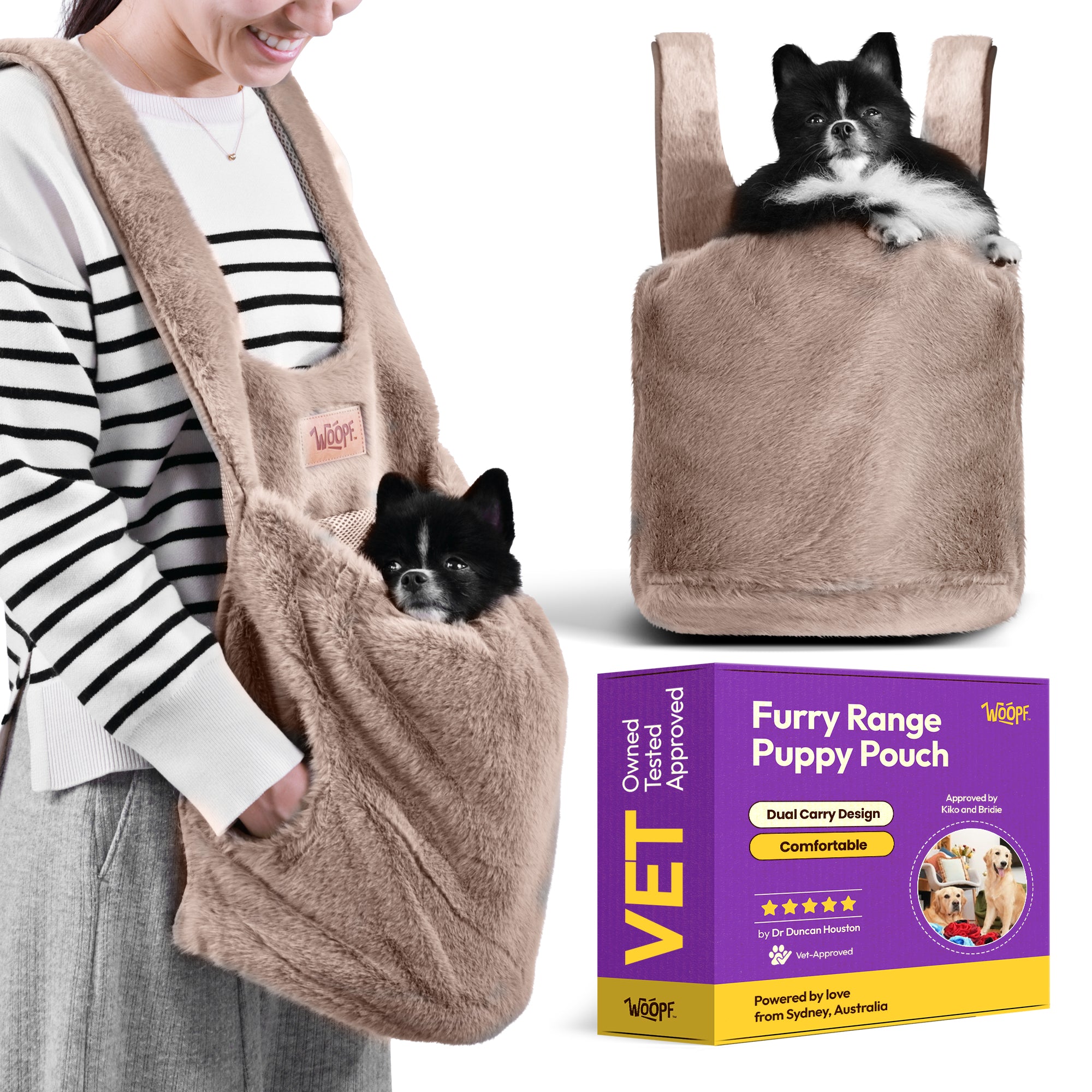 ふわふわ子犬用ポーチ