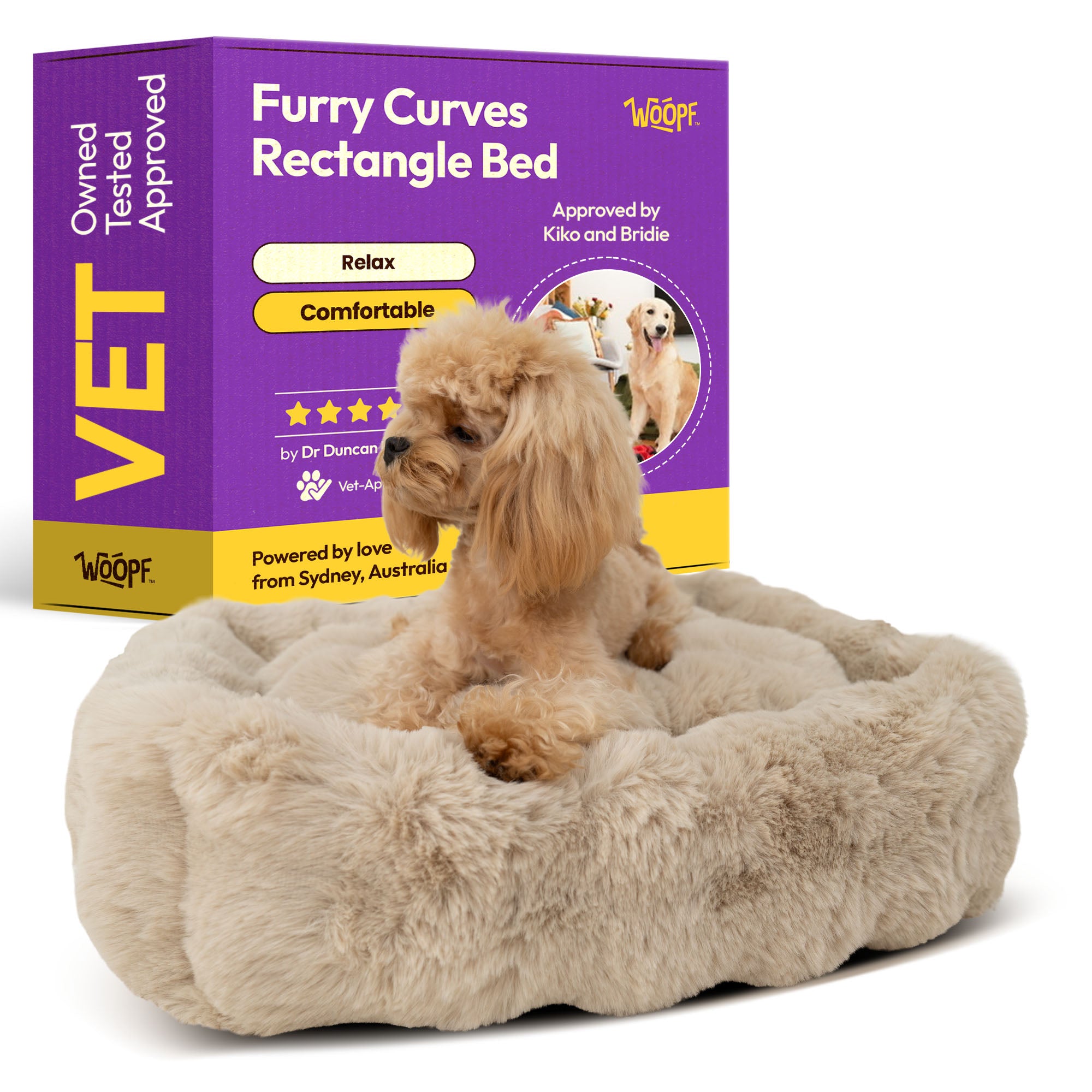 Furry Curves Rectangle Bed