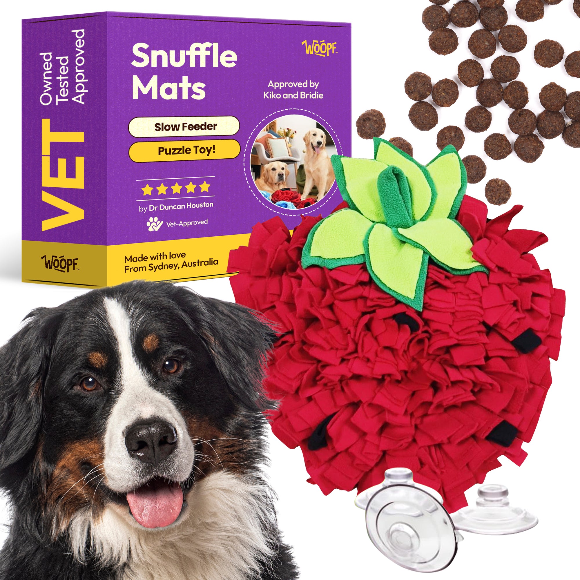 Strawberry Snuffle Mat  – Funny Slow Feeder, Vet-Designed Enrichment