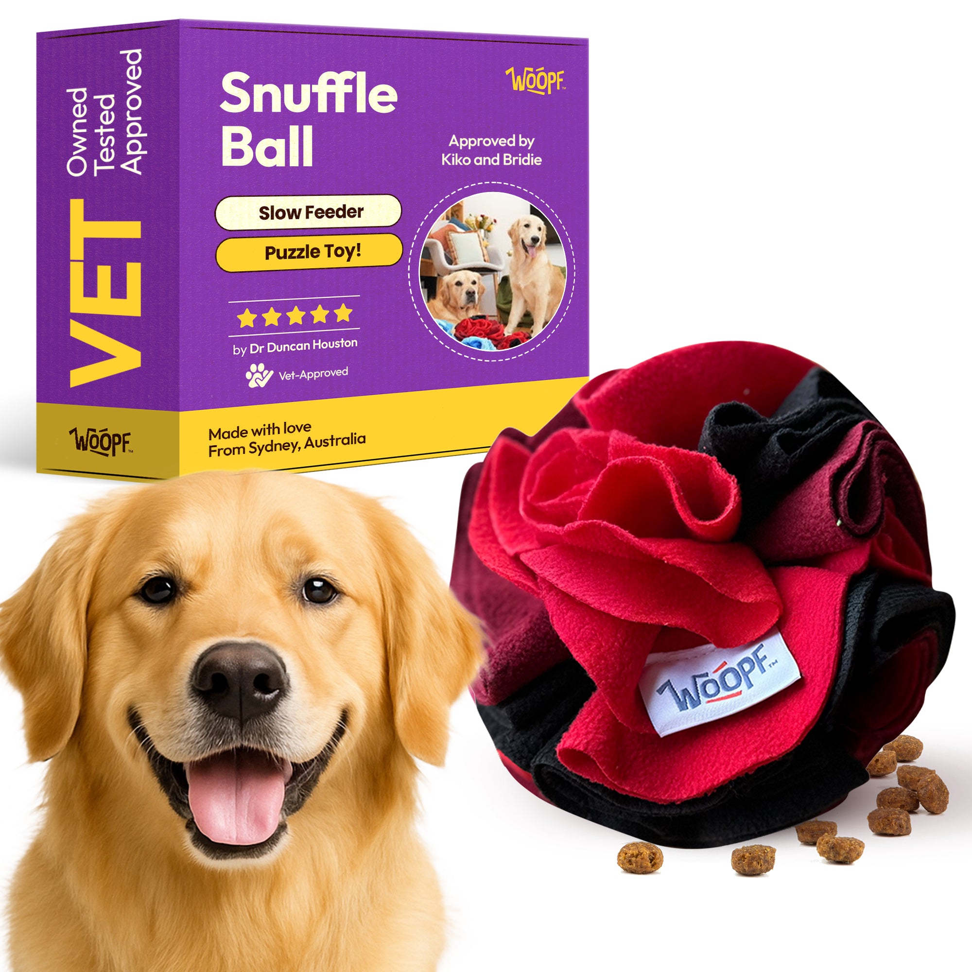 Snuffle Ball (Strawberry) – Vet-Designed Enrichment Toy & Slow Feeder