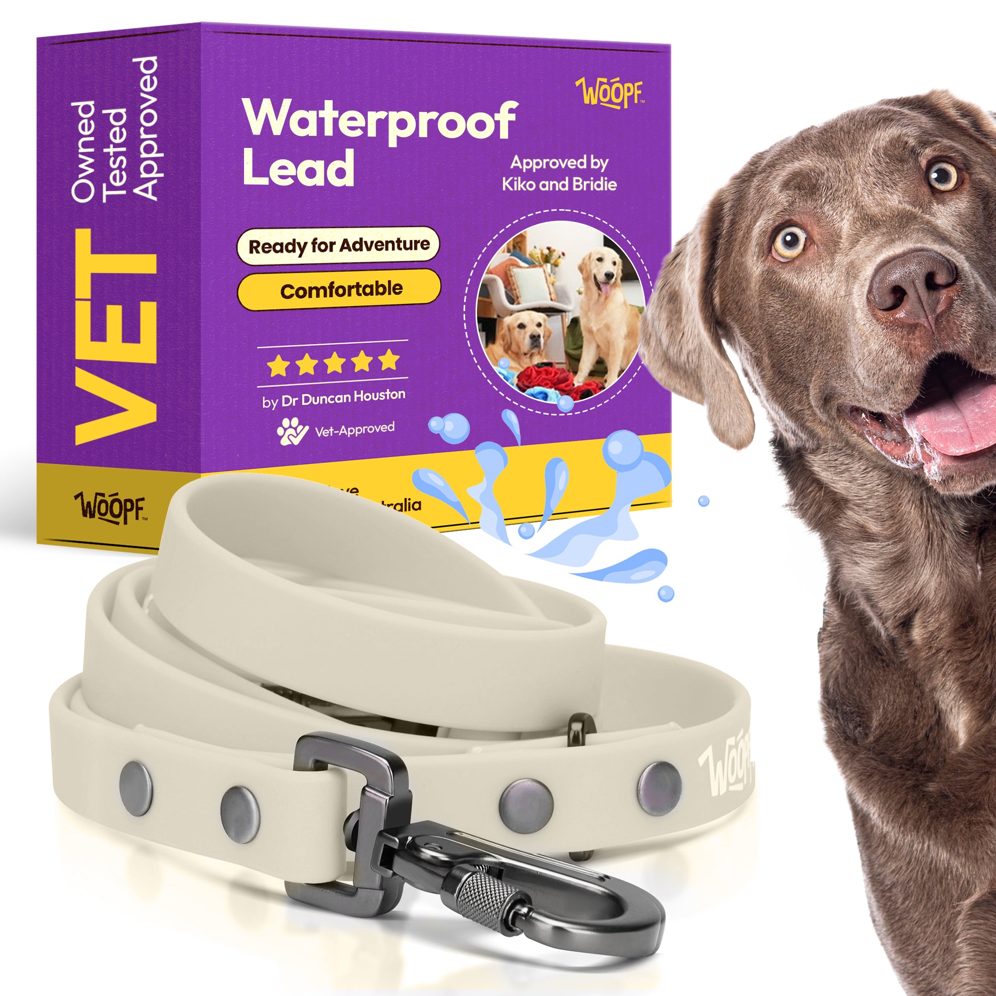 All-Weather Waterproof Dog Leash (Glow) – Adjustable, Vet-Designed