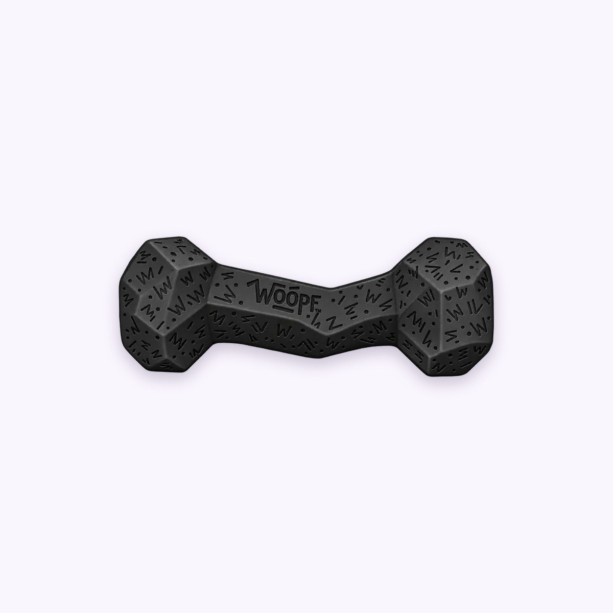 Black | Chewster Blocky Bone: The Black Blocky Bone on its own on a pale lavender background