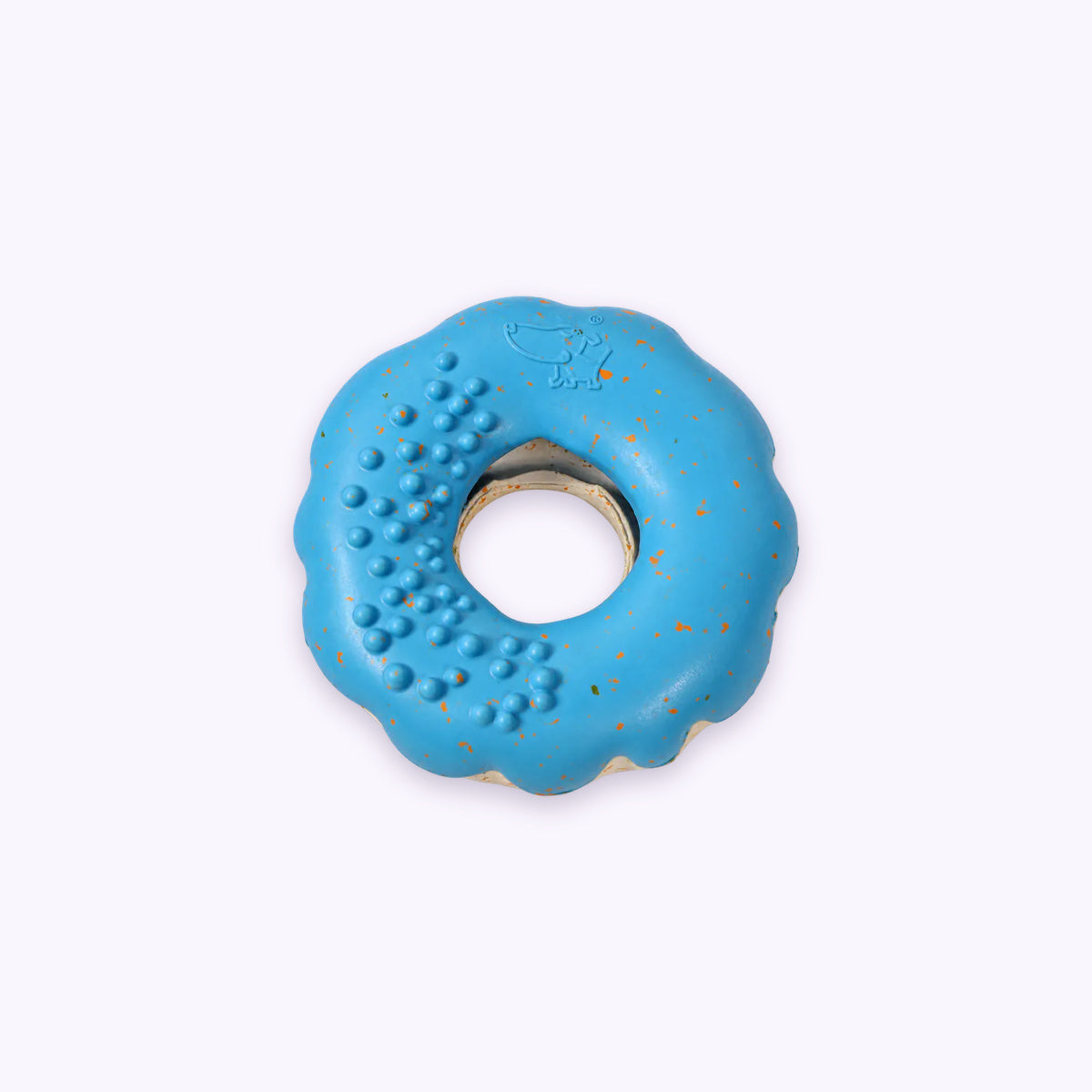 Blue | Chewster Donut: The Blue ring, Soft strength, on its own on a pale lavender background