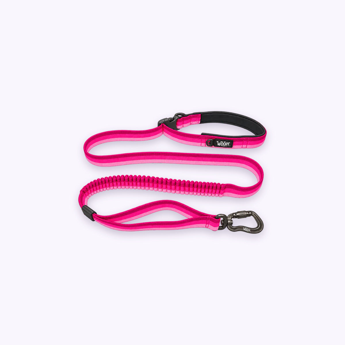 Explorer Bungee Leash: The Pink lead on its own on a pale lavender background