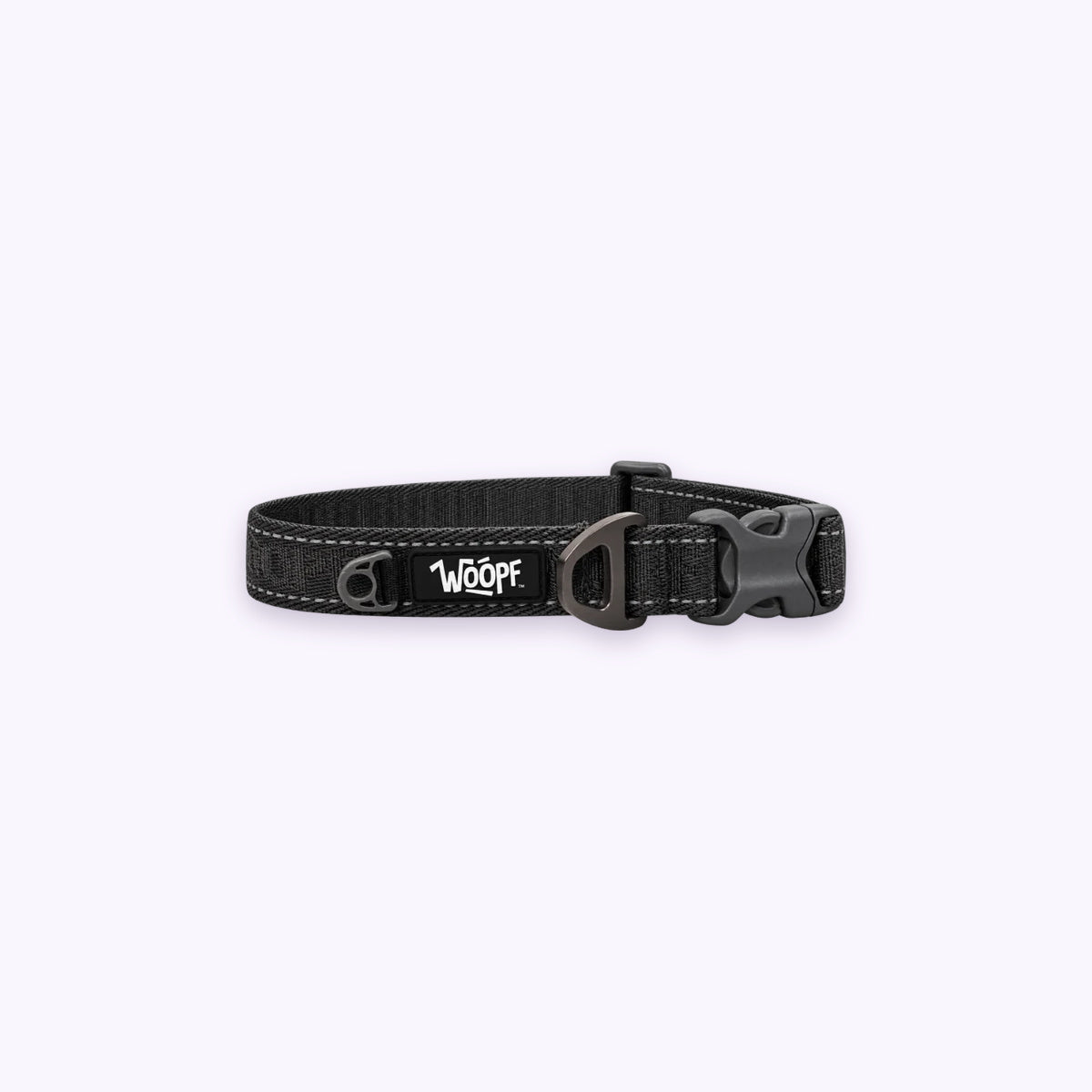 Grey | Explorer Collar: The Grey collar on its own on a pale lavender background