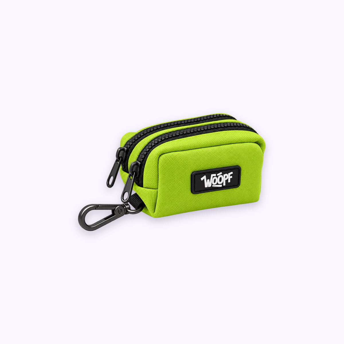 Green | Explorer Dual Pocket Pouch: The Green pouch on its own on a pale lavender background