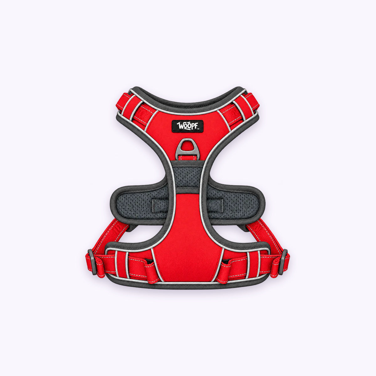 Explorer Harness: The Red harness on its own on a pale lavender background