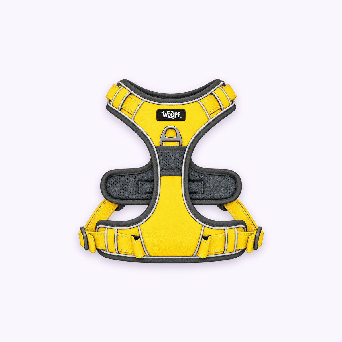 Explorer Harness: The Yellow harness on its own on a pale lavender background