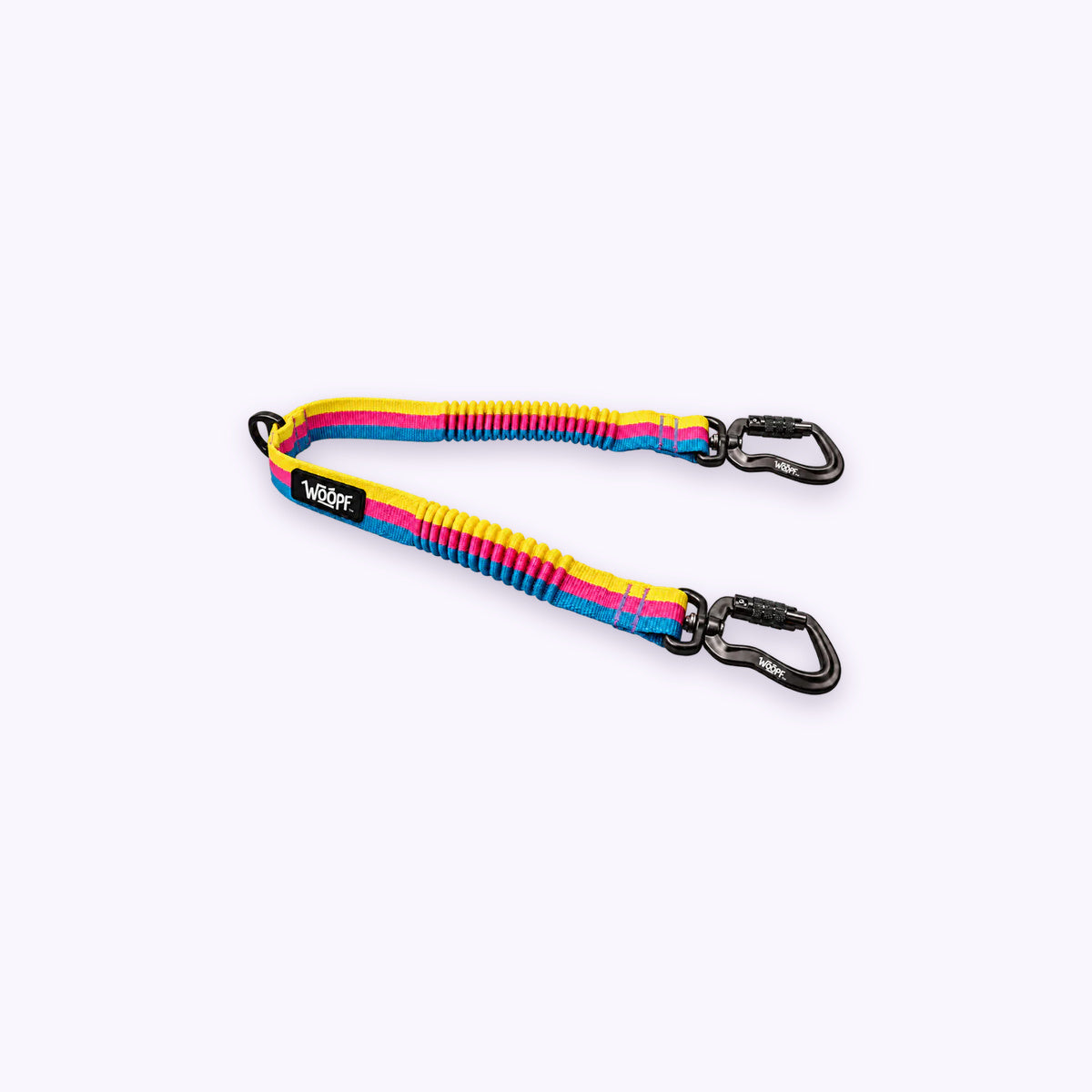 Rainbow | Explorer Two Dog Walker Leash Attachment: The Rainbow coupler on its own on a pale lavender background