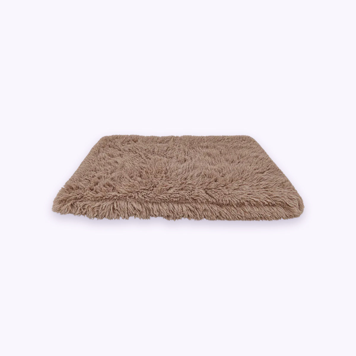 Brown | Fluffy Shag Calming Sleeping Mat: The Brown mat on its own on a pale lavender background