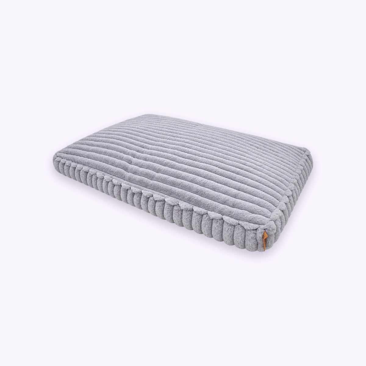 Grey | Furry Corduroy Sleeping Mat: The Grey mat on its own on a pale lavender background