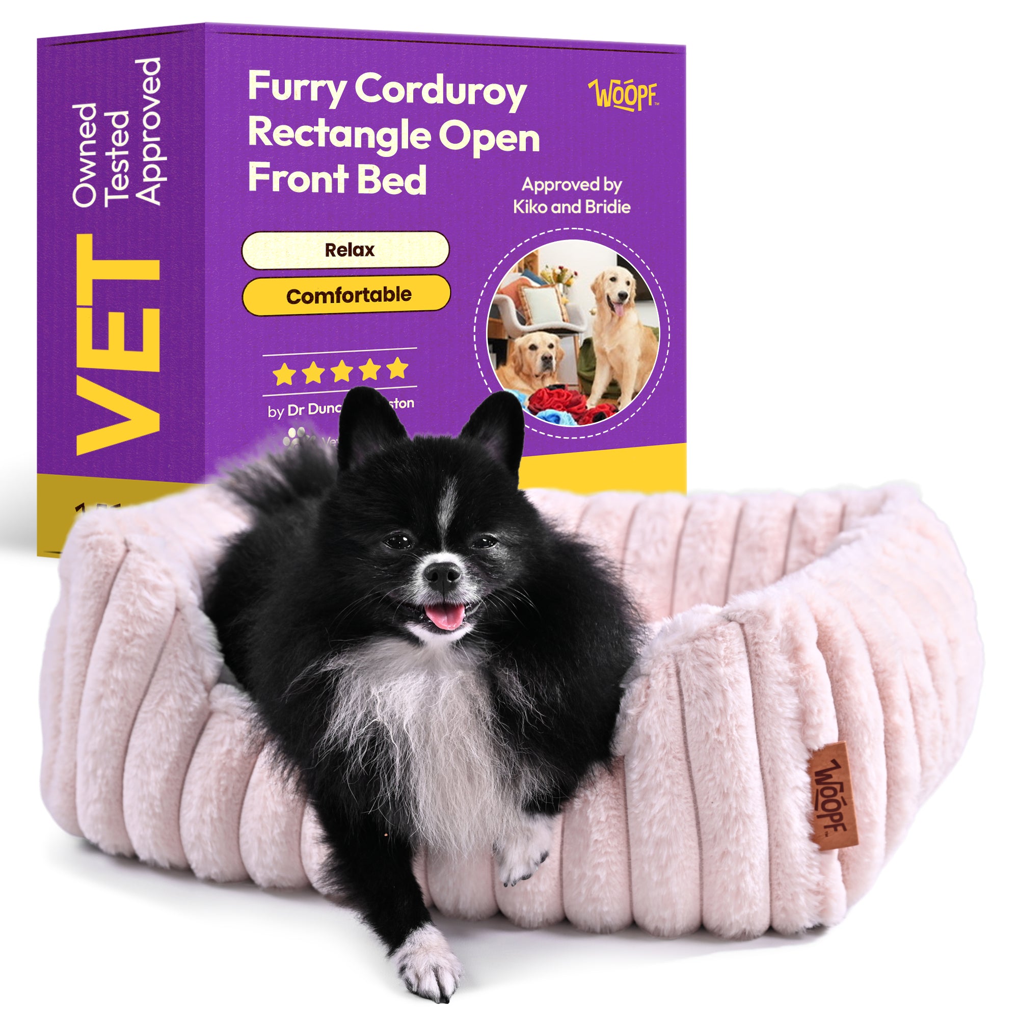 Furry Corduroy Rectangle Bed