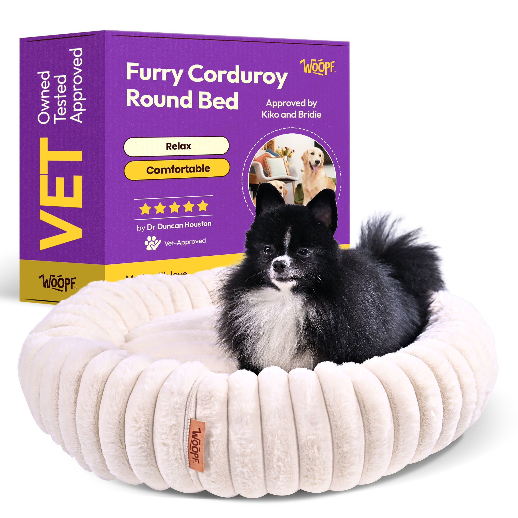 Furry Corduroy Round Bed