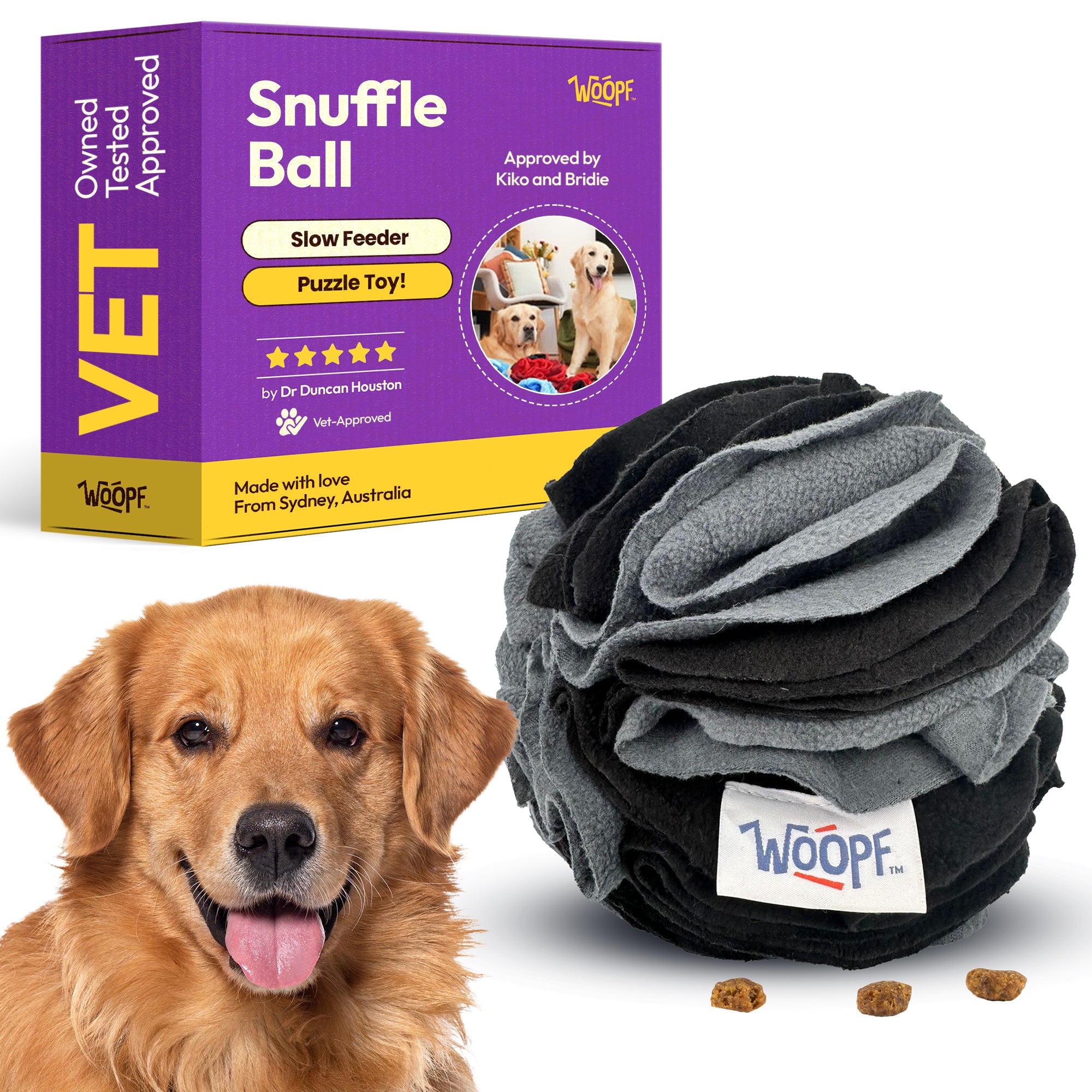 Snuffle Ball (Blackberry) – Vet-Designed Enrichment Toy & Slow Feeder