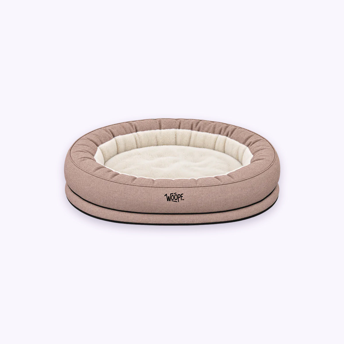 NÄP Orthopedic Bed: The Cream bed on its own on a pale lavender background