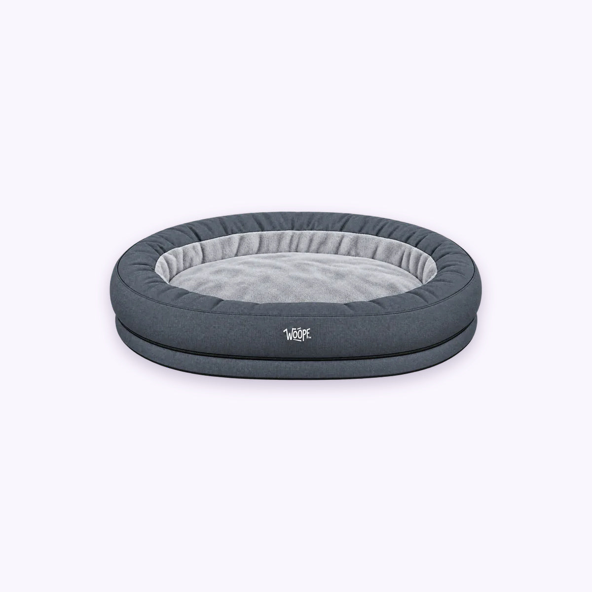 Grey | NÄP Orthopedic Bed: The Grey bed on its own on a pale lavender background