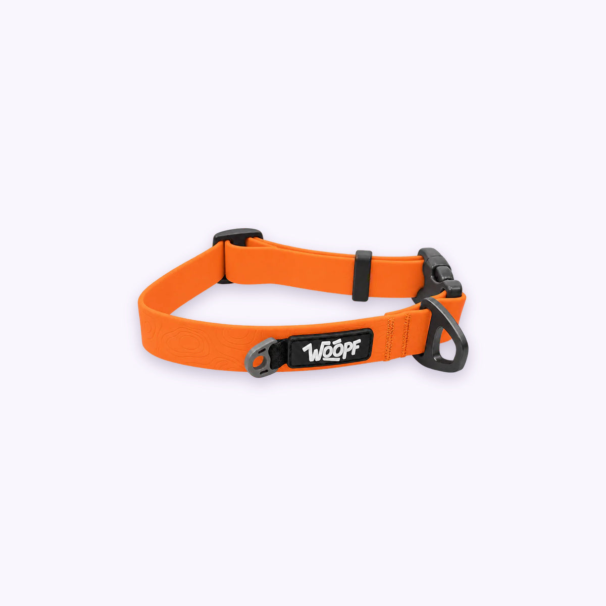 Orange | Sealskin Collar: The Orange collar on its own on a pale lavender background