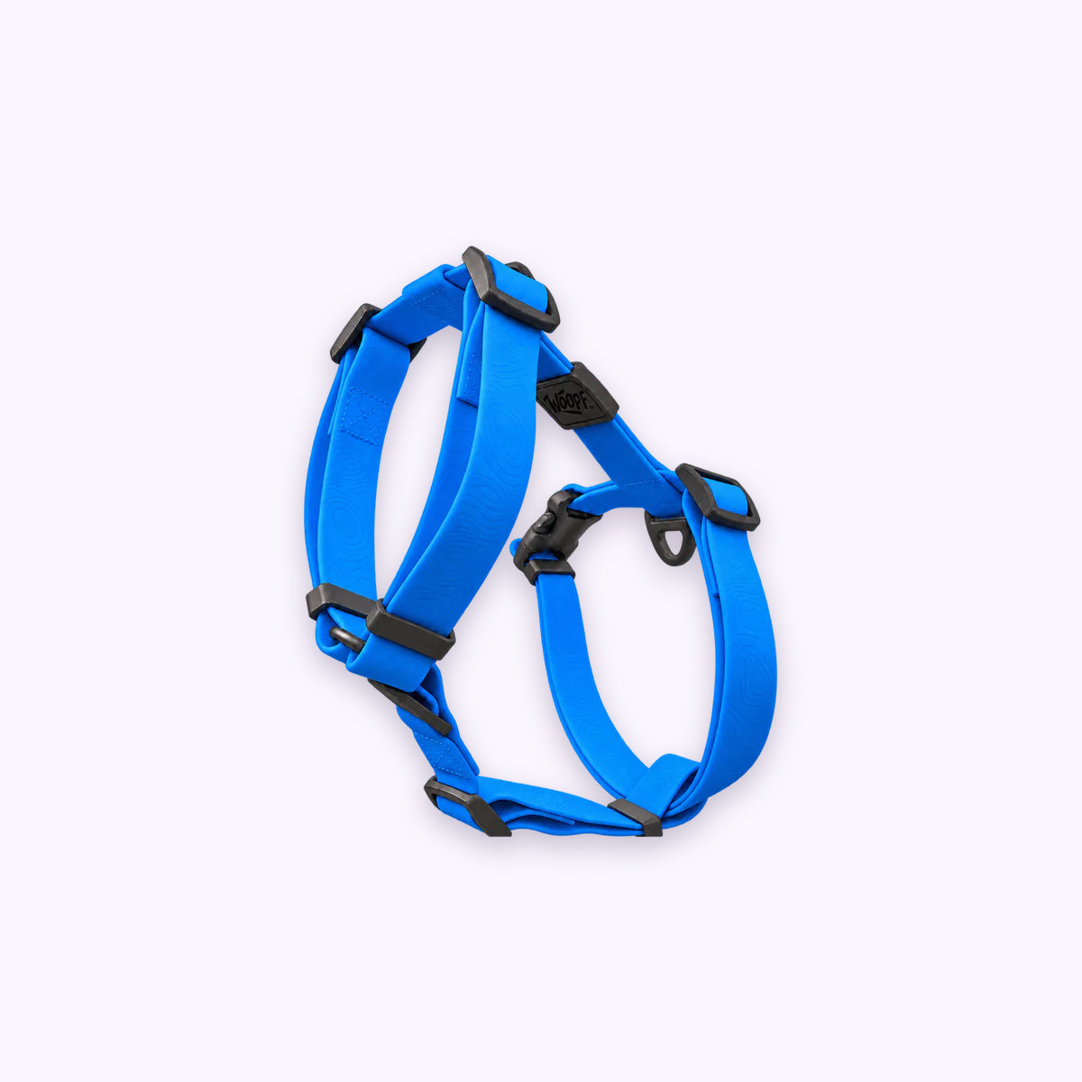 Blue | Sealskin Harness: The Blue harness on its own on a pale lavender background