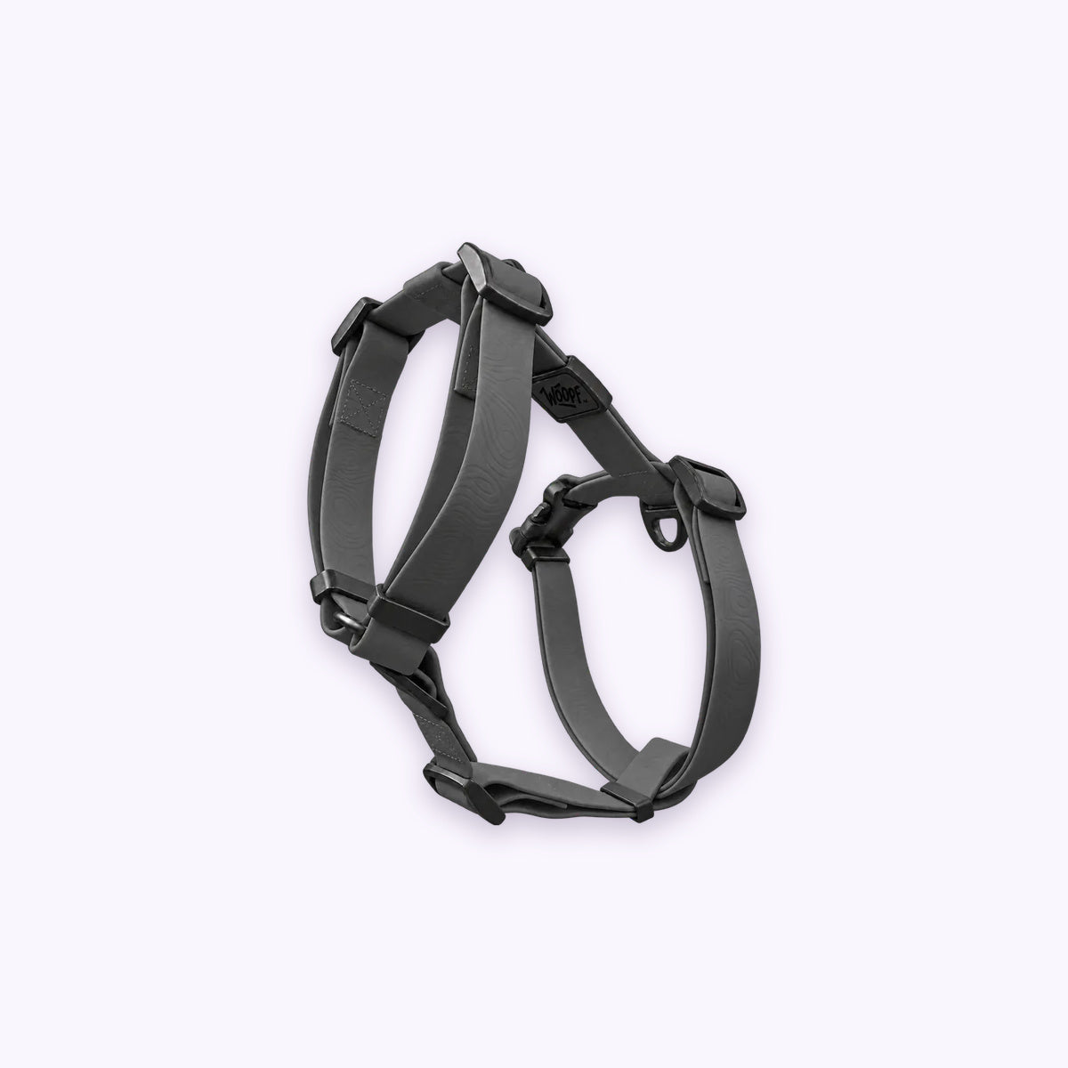 Sealskin Harness: The Grey harness on its own on a pale lavender background