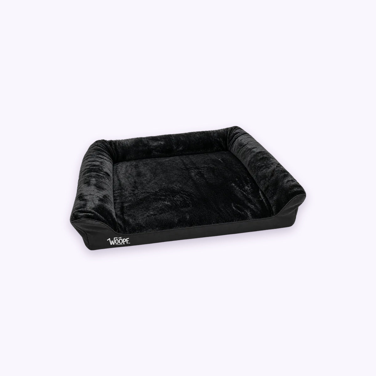 Black | SNÖR Orthopedic Bed: The Black bed on its own on a pale lavender background