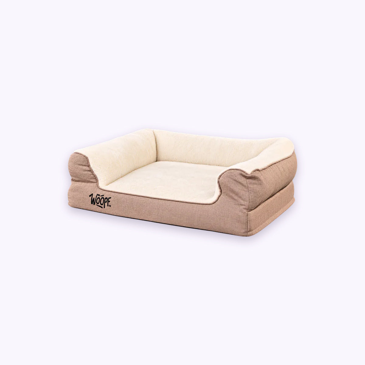 Cream | SNÖR Orthopedic Bed: The Cream bed on its own on a pale lavender background