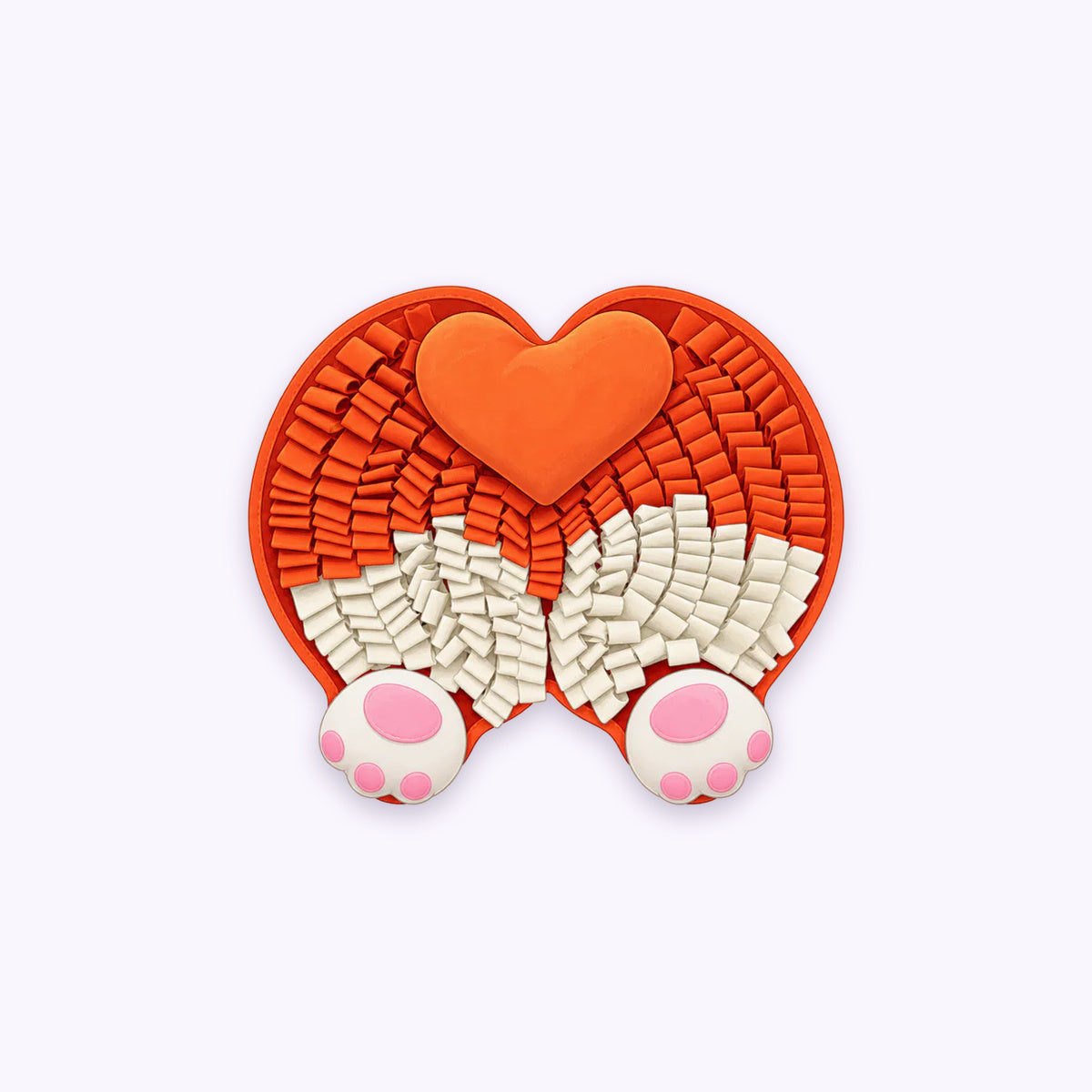Corgi Butt | Snuffle Mat: The Corgi Butt mat on its own on a pale lavender background