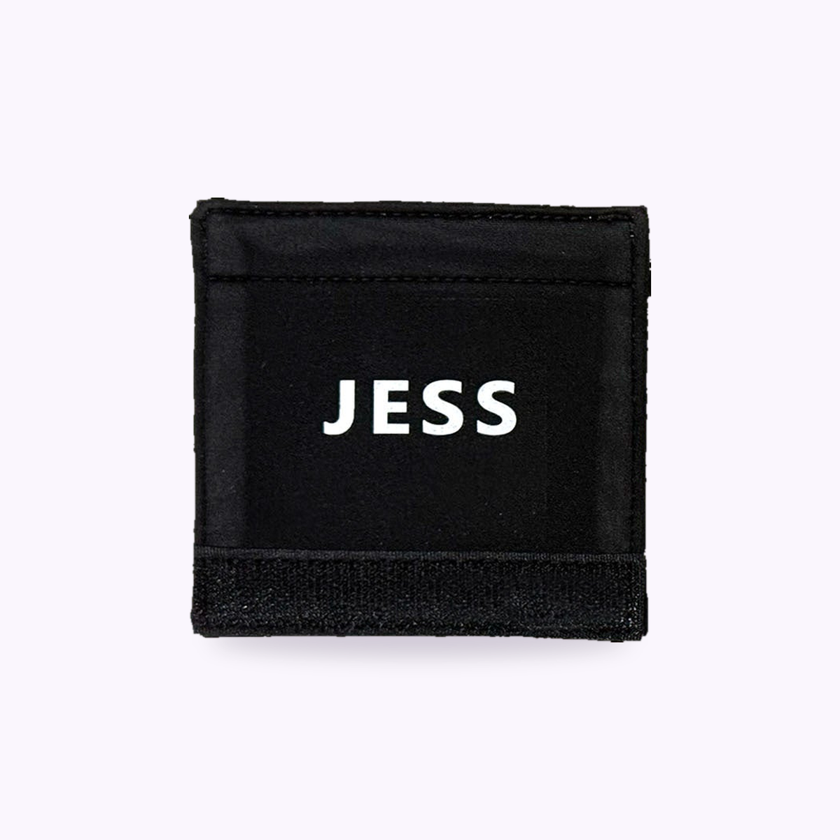 Custom Name Badge Velcro 2 Pack - Large name badge, 9.7 x 9.7 cm, reading JESS