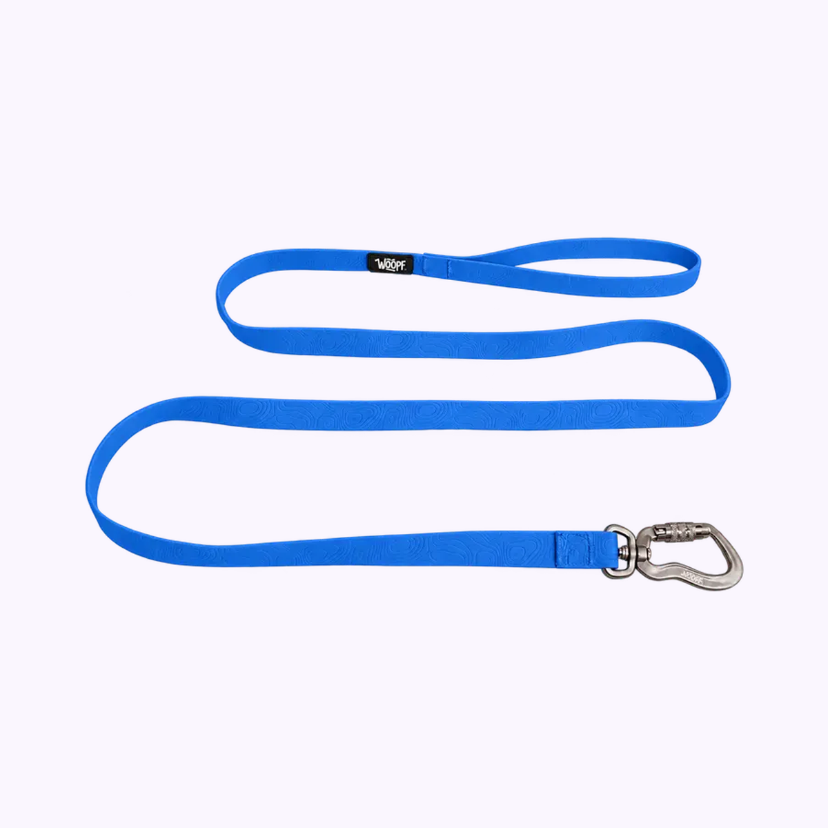 Sealskin Leash: The Blue leash on its own on a pale lavender background