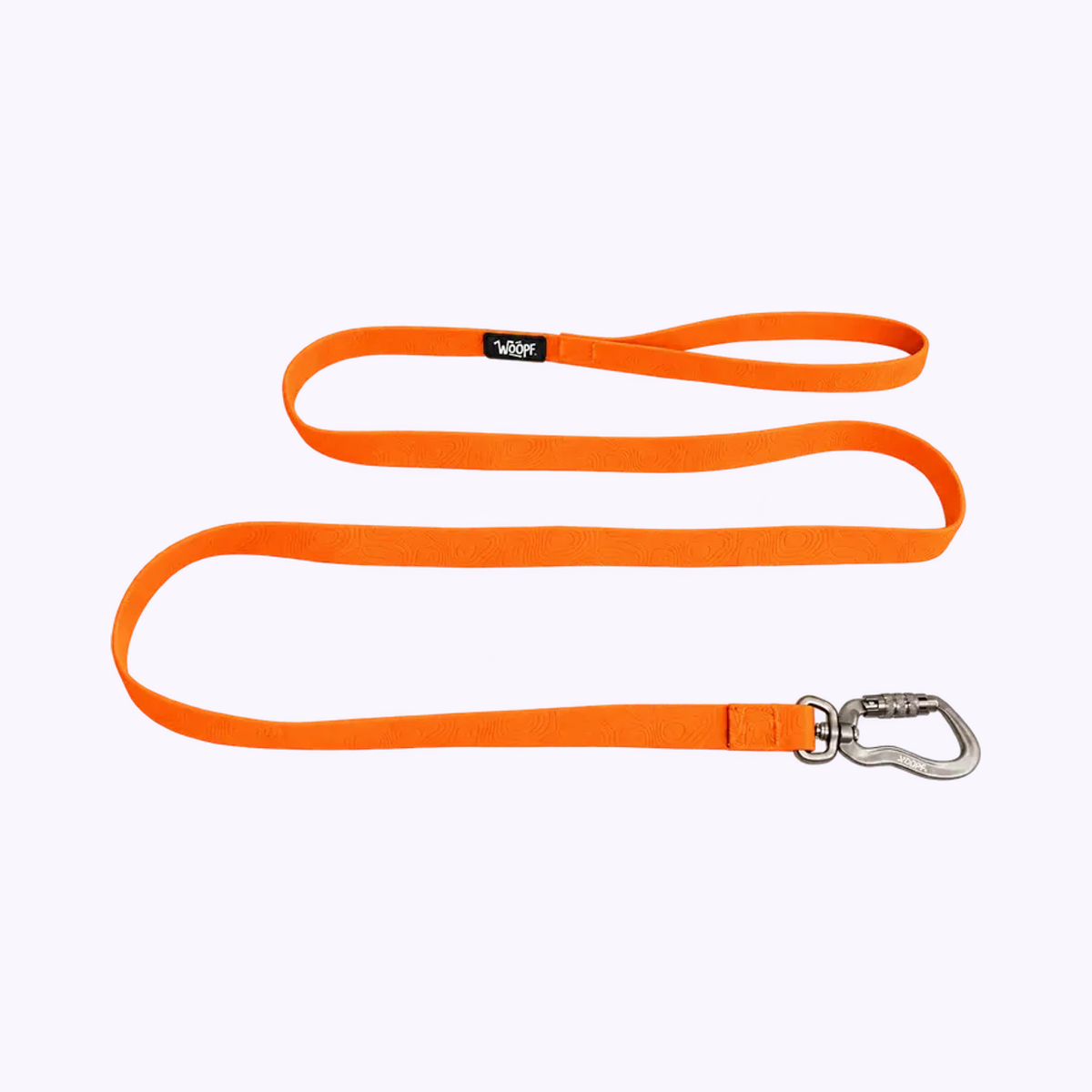 Orange | Sealskin Leash: The Orange leash on its own on a pale lavender background