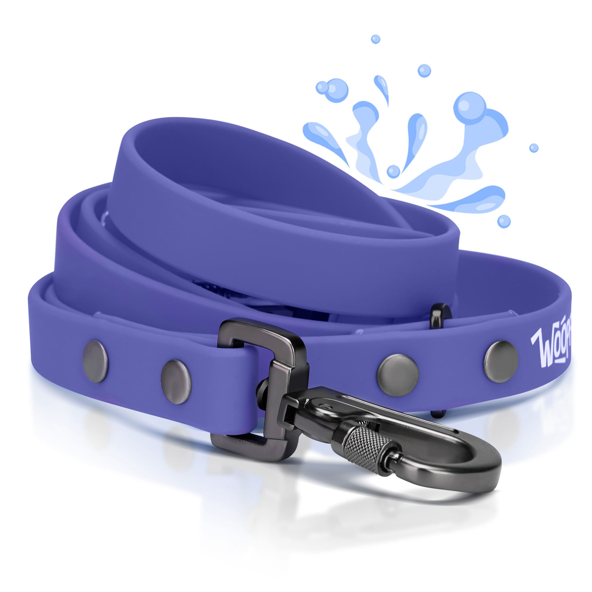 WOOPF Waterproof, All Weather, Strong and Easy to Clean Dog Lead | Small, Medium, and Large Dogs (Purple)