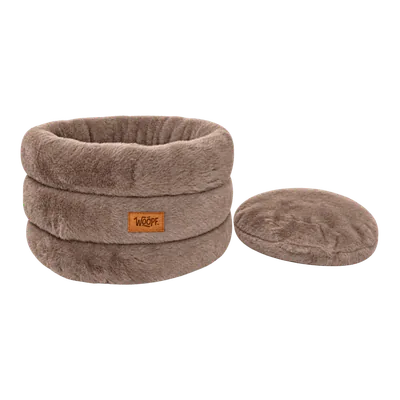 Brown Furry Range Round Bed